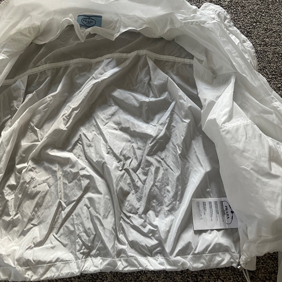 Prada Milano White Packable Parka Hooded Jacket Windbreaker S - Picture 6 of 6